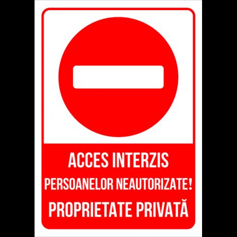 Indicator pentru acces interzis persoanelor neautorizate proprietate private