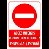 Indicator pentru acces interzis persoanelor neautorizate proprietate private